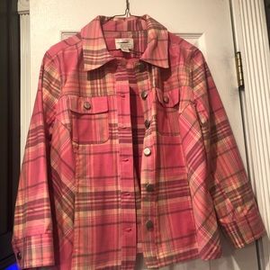 Christopher & Banks Ladies Pink Plaid Blazer